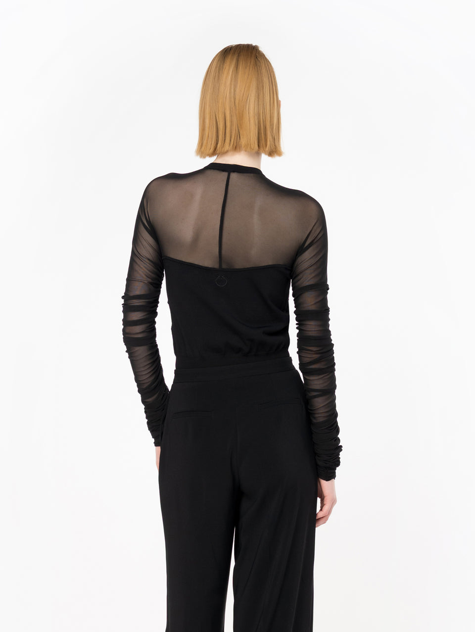 PINKO Cardigan con Maniche Lunghe in Tulle Nero Offerta settimanale