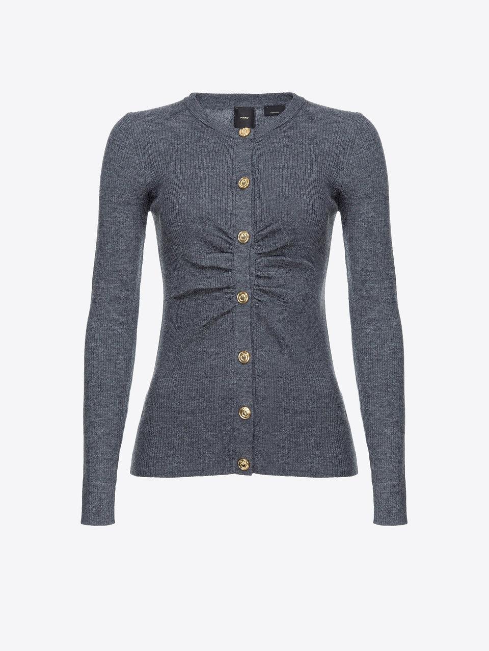 PINKO Cardigan con Bottoni Dorati Grigio Rilascio limitato