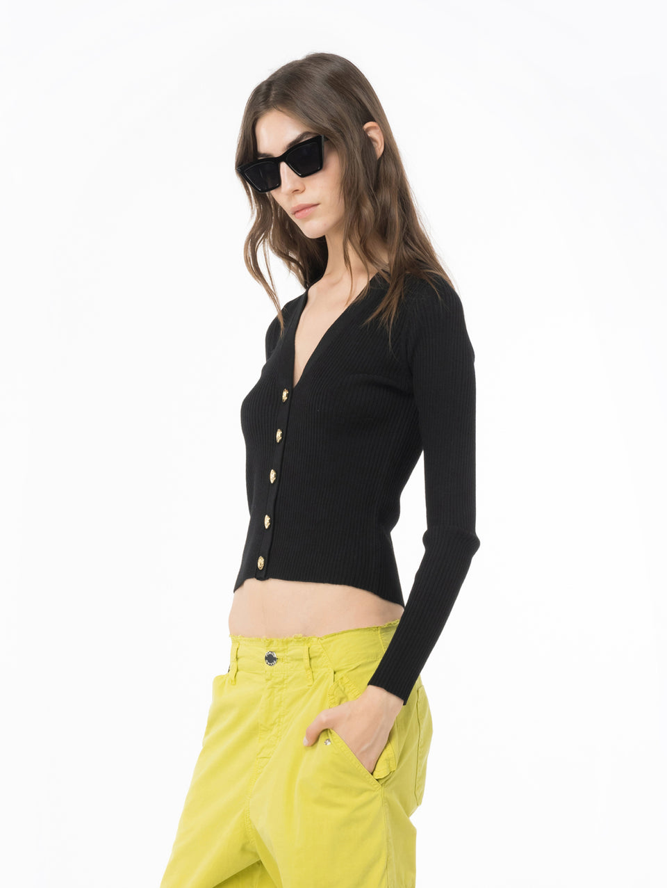 PINKO Cardigan con Logo in Trasparenza Nero Ultimi tre giorni
