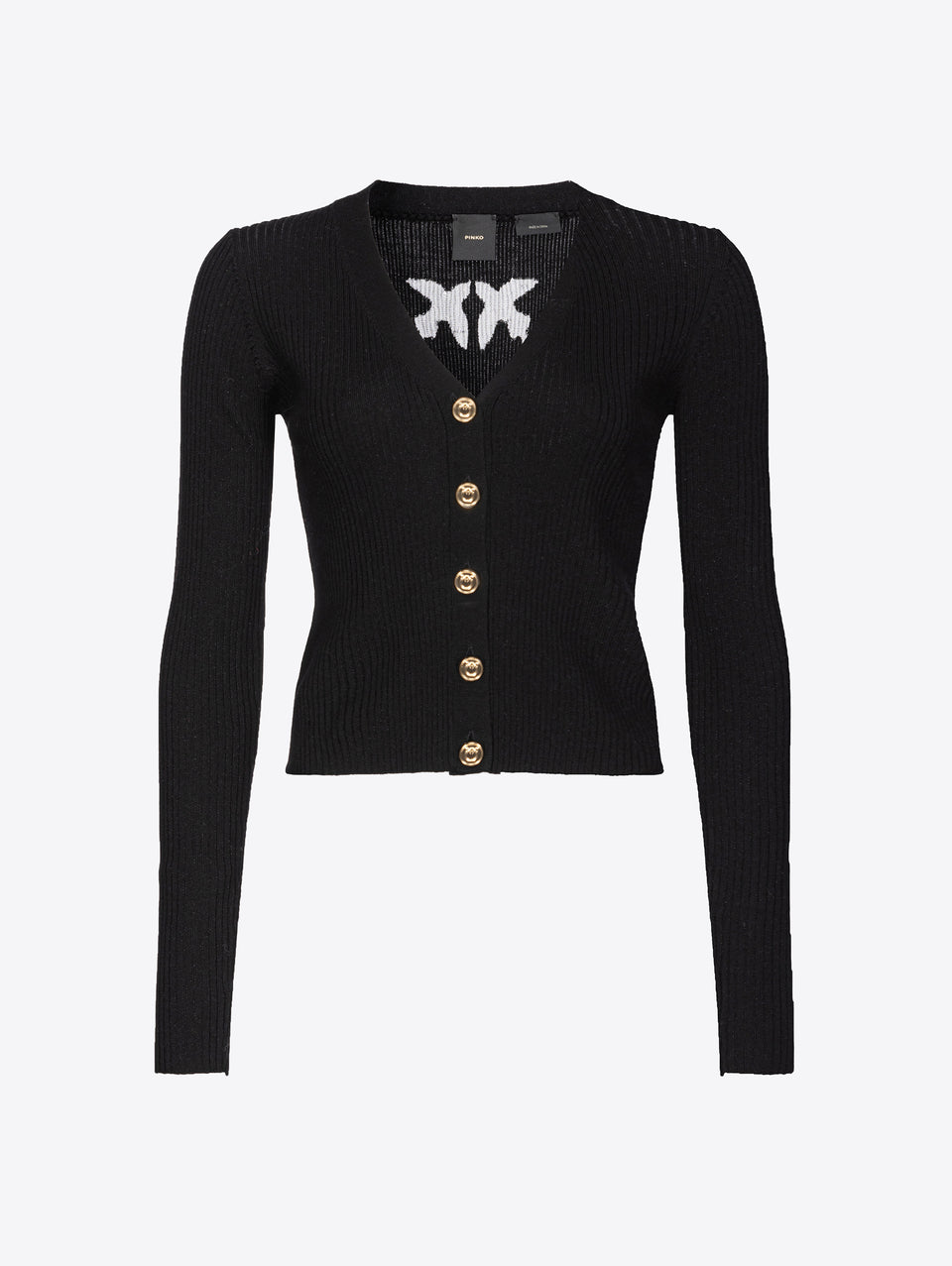 PINKO Cardigan con Logo in Trasparenza Nero Ultimi tre giorni
