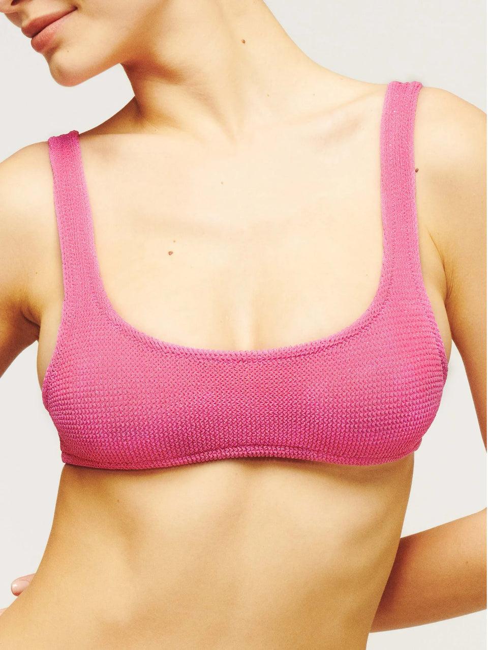 MC2 SAINT BARTH Top da Bagno Increspato Lurex Fucsia Fino al 60% di sconto