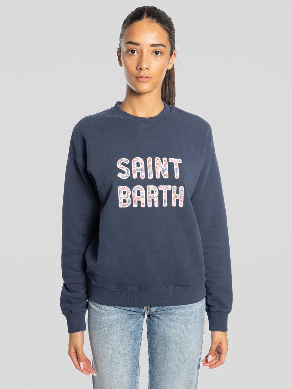 MC2 SAINT BARTH Felpa Misty con Colletto Bebè in Velluto Blu Solo un giorno rimasto