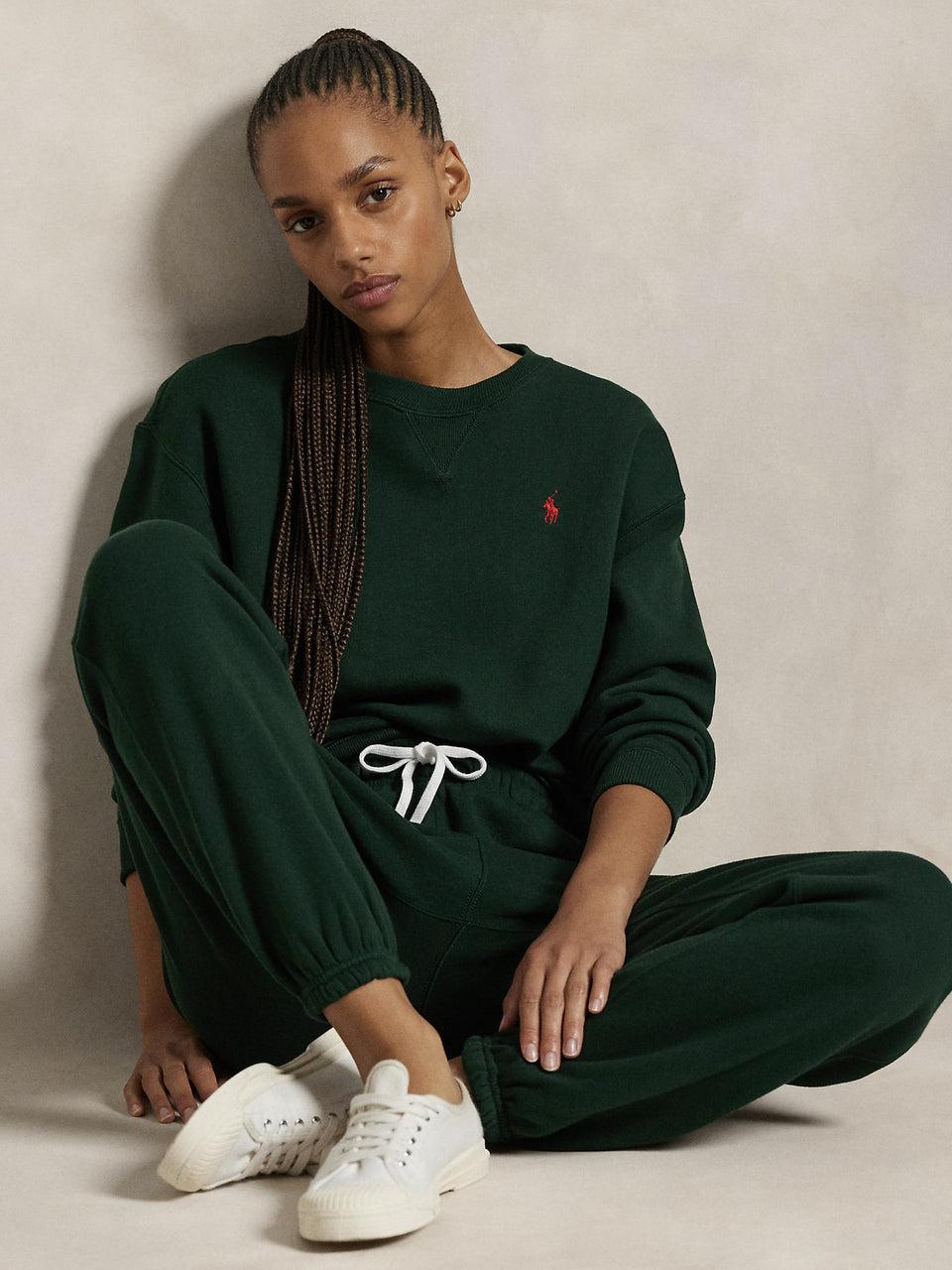 RALPH LAUREN Felpa Girocollo Verde Super sconto