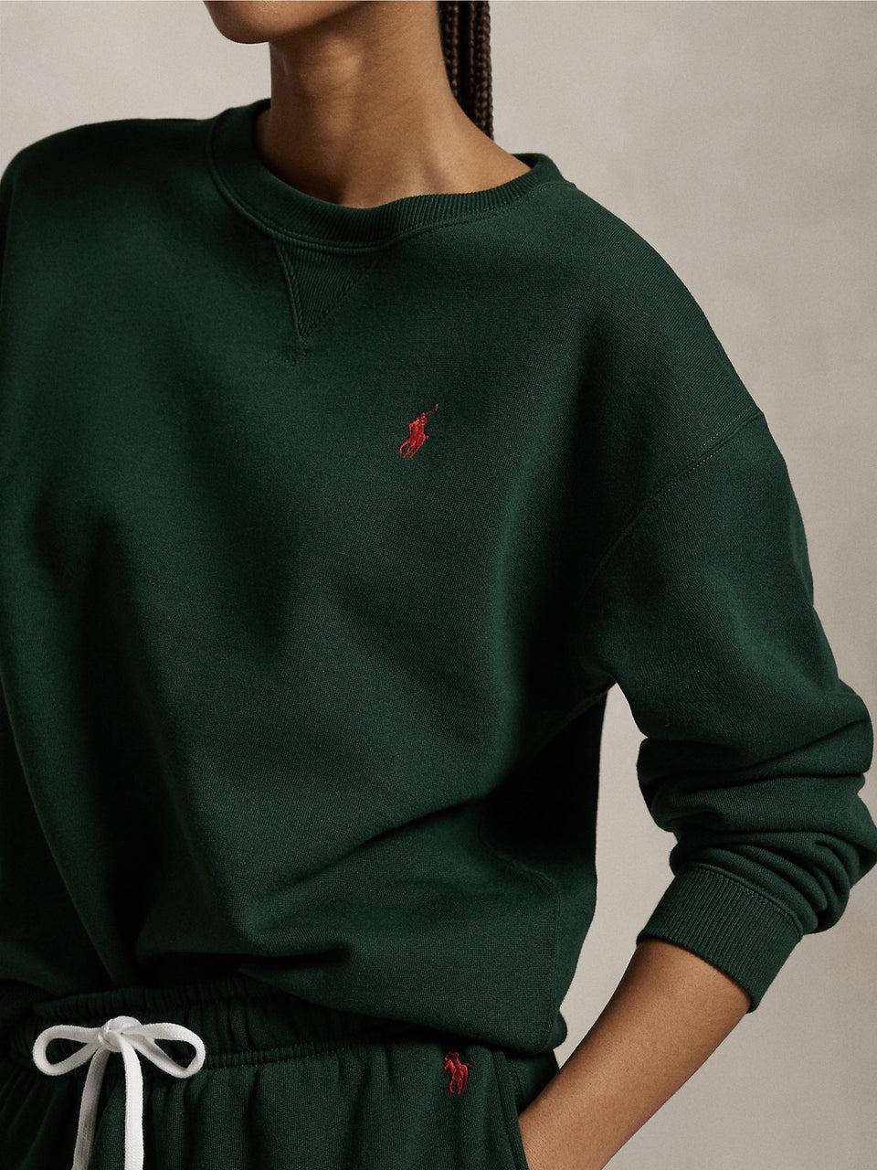 RALPH LAUREN Felpa Girocollo Verde Super sconto