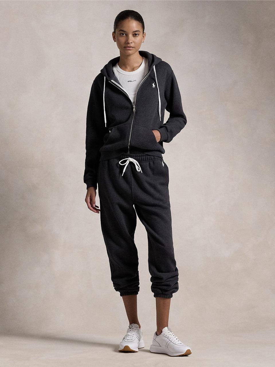 RALPH LAUREN Felpa con Cappuccio Full Zip Nero Trasporto libero internazionale