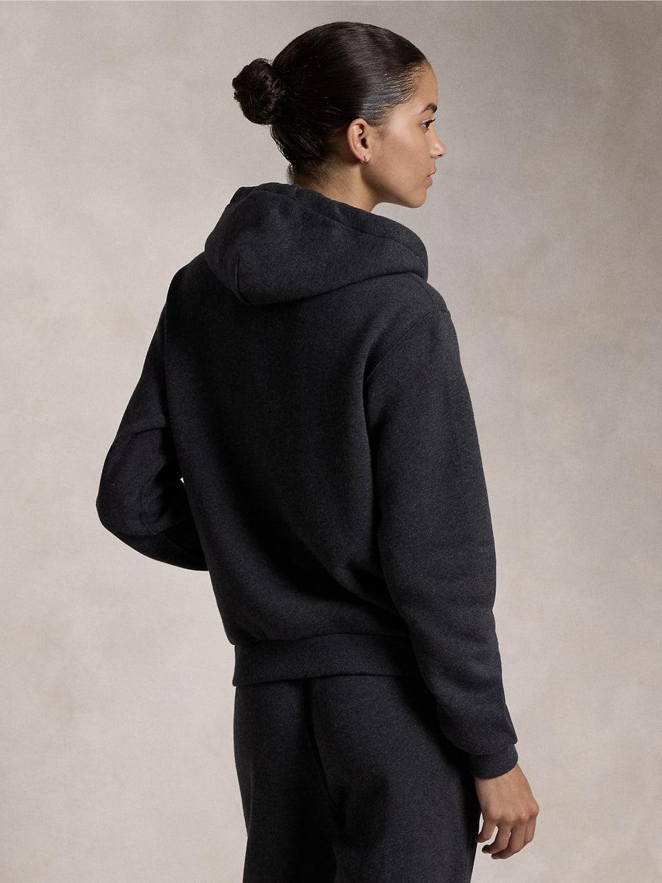 RALPH LAUREN Felpa con Cappuccio Full Zip Nero Trasporto libero internazionale