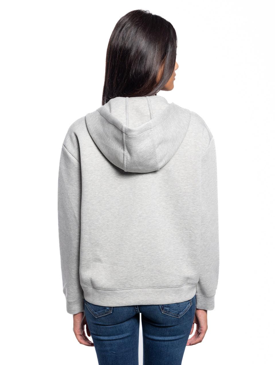 PINKO Felpa Cappuccio e Logo Ricamato Grigio Esporta salva