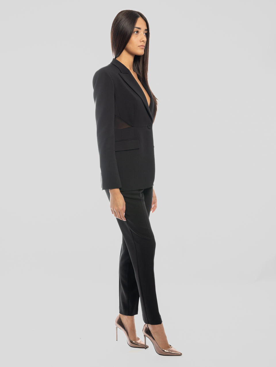 PINKO Giacca con Inserto in Georgette Nero 50% di sconto per tempo limitato