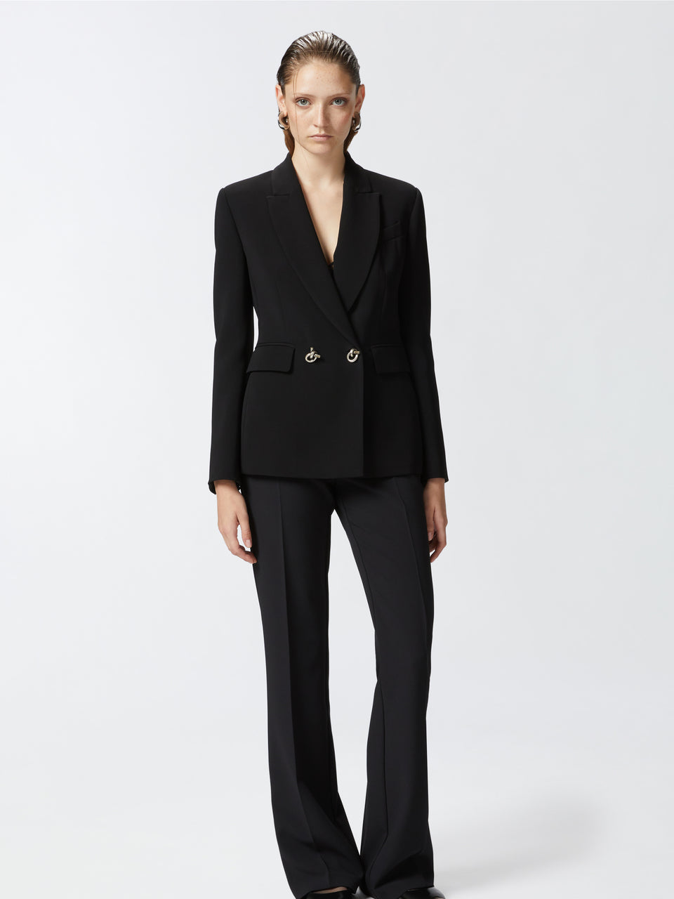 PINKO Blazer Doppiopetto in Cady Tecnico Nero Nuovo
