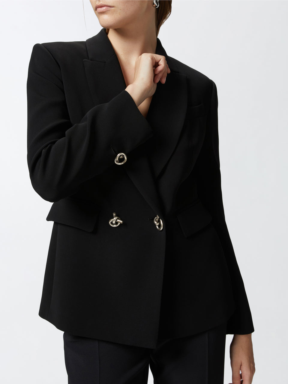 PINKO Blazer Doppiopetto in Cady Tecnico Nero Nuovo