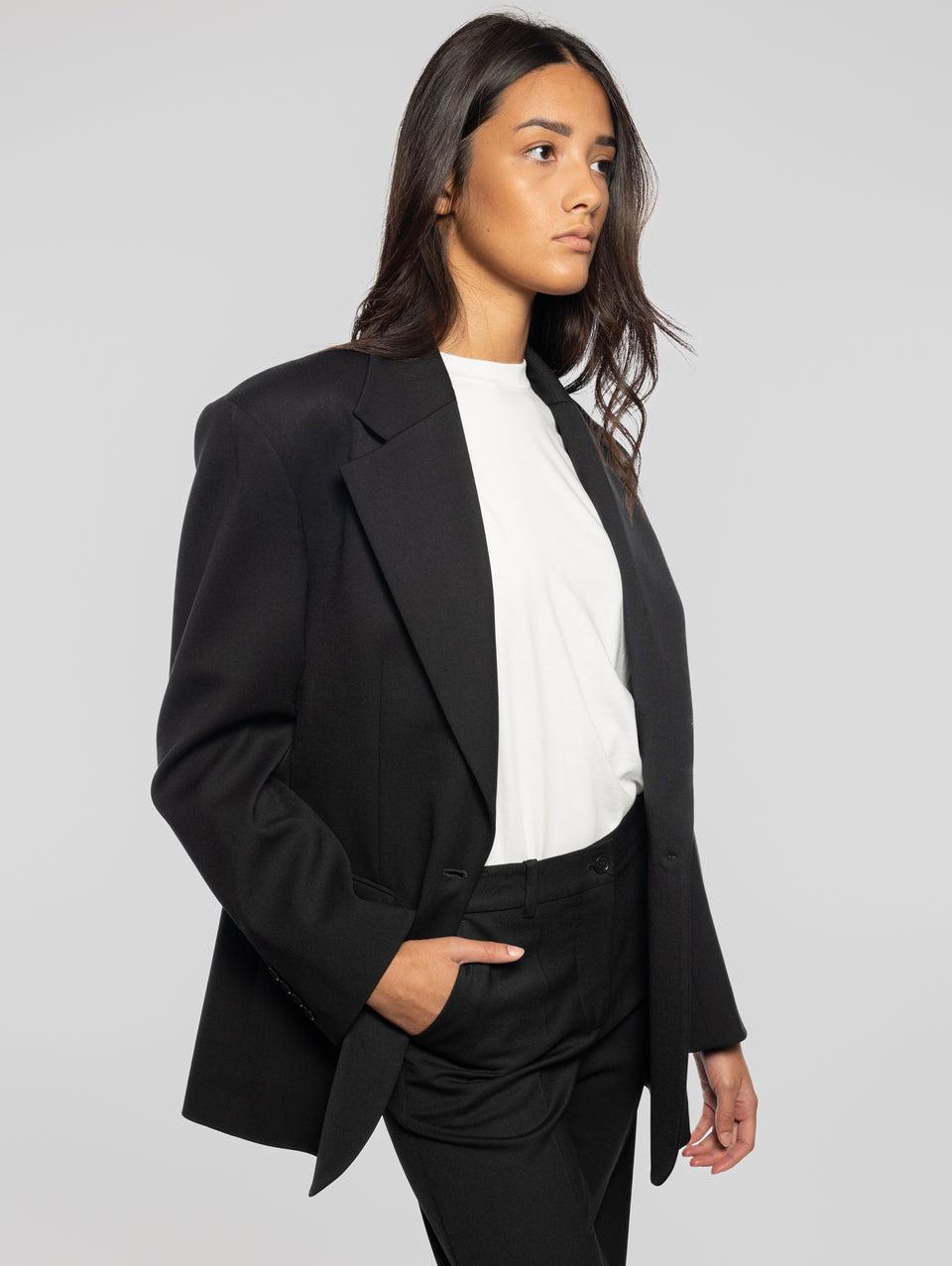 P.A.R.O.S.H. Giacca Oversize in Fresco Lana Nero Spedizione Gratuita
