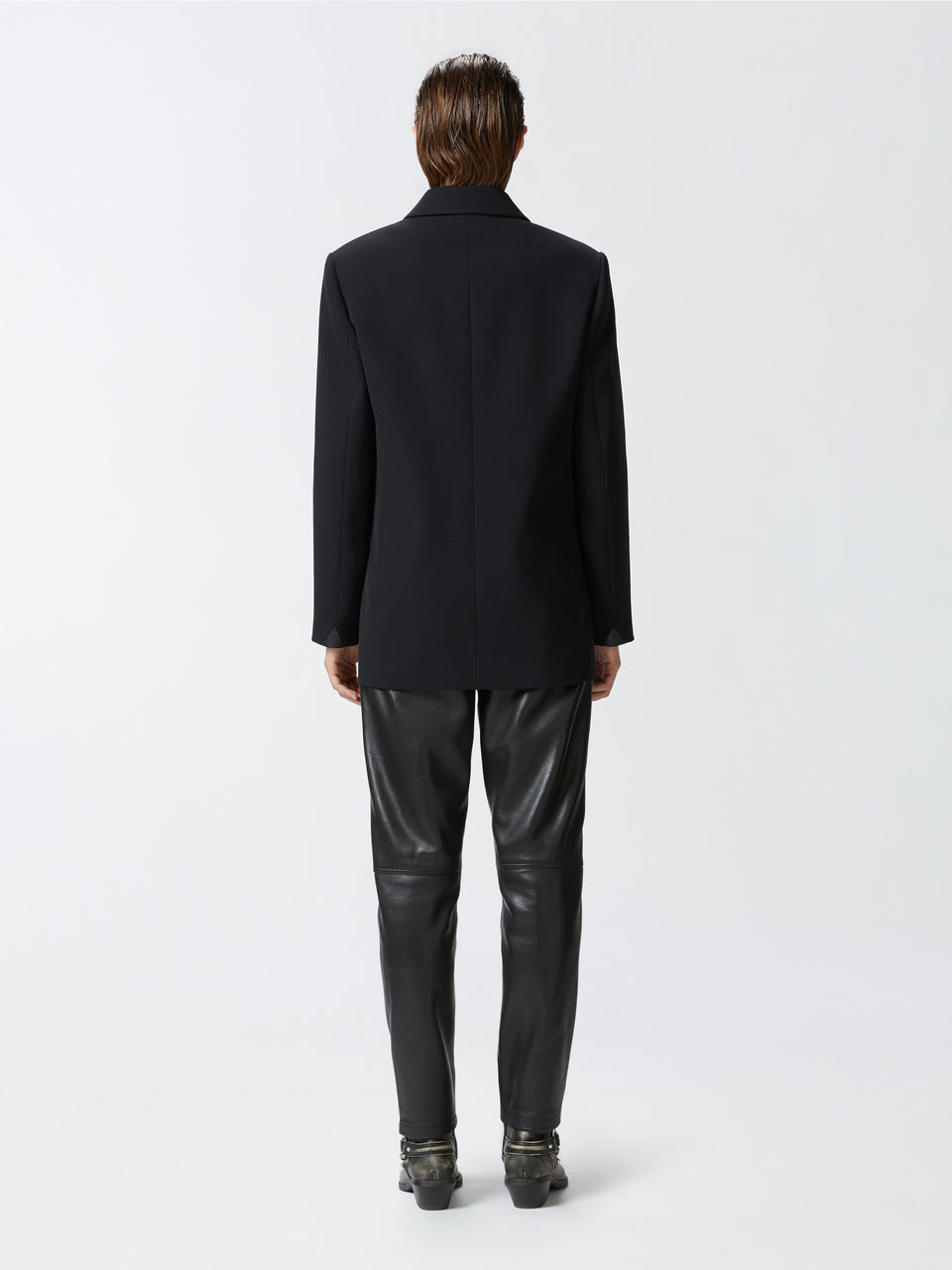 PINKO Giacca Doppio Petto in Twill Nero Acquista Ora