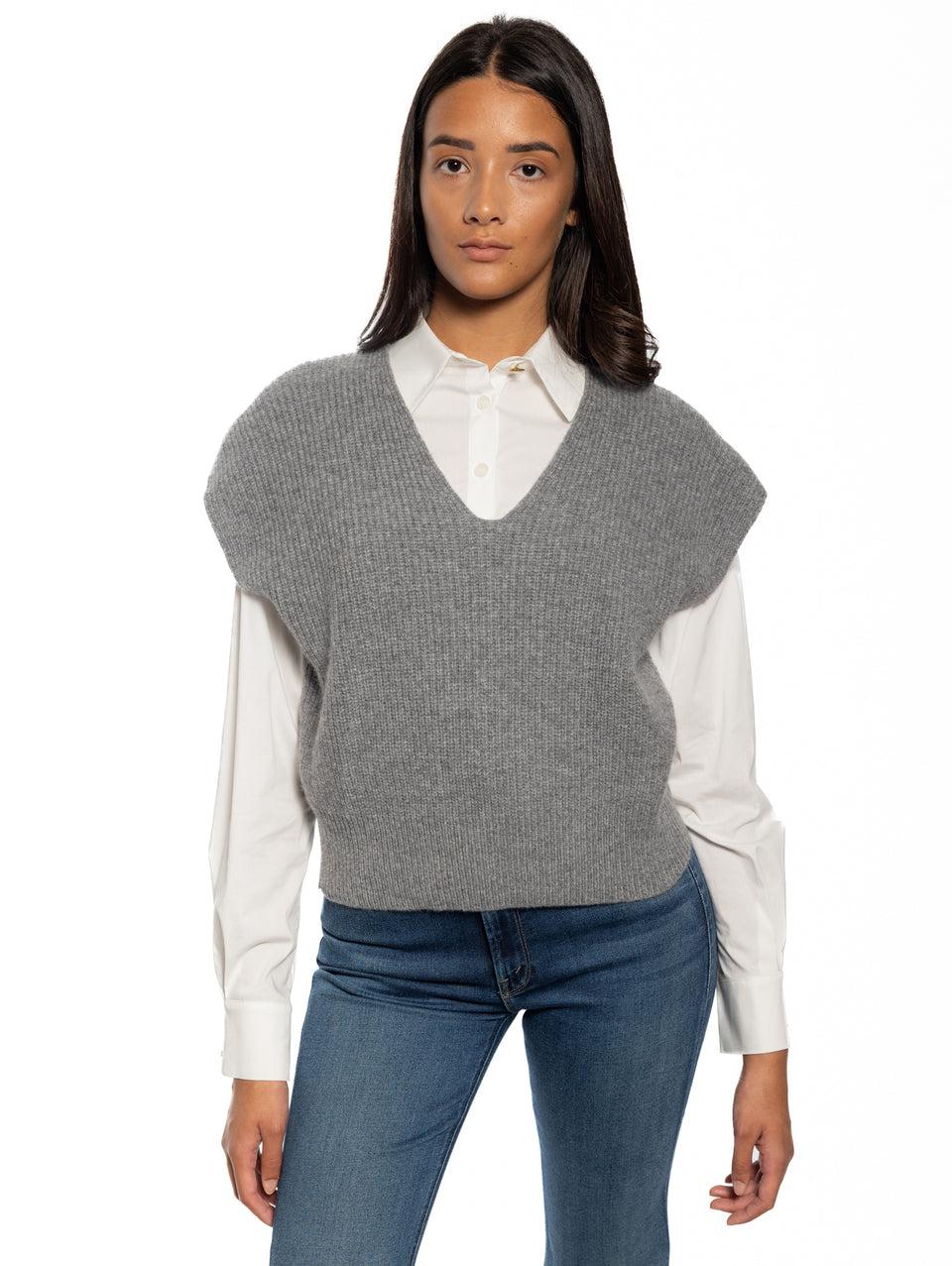 KANGRA Gilet in Lana a Coste Grigio Promozione Limitata