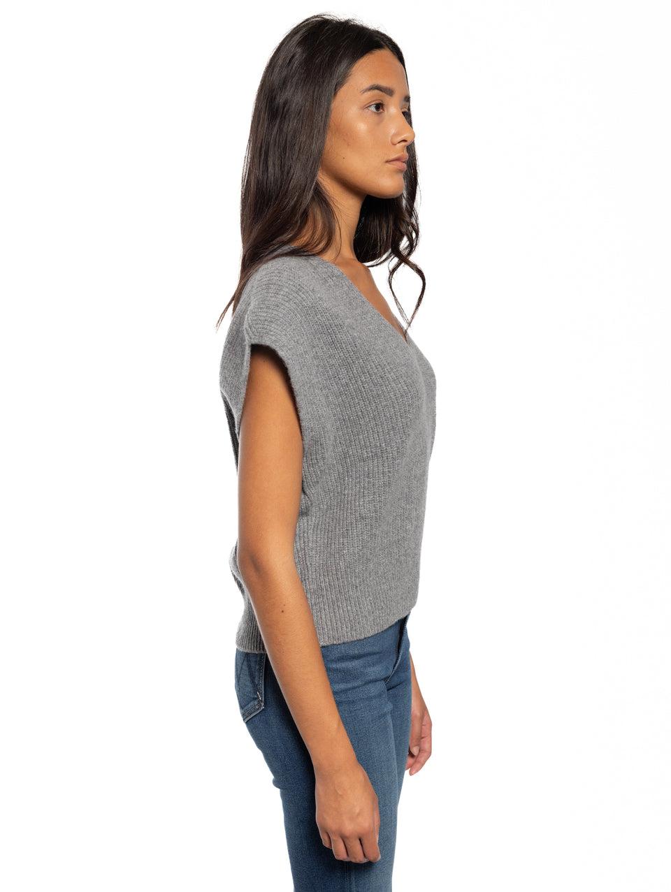 KANGRA Gilet in Lana a Coste Grigio Promozione Limitata