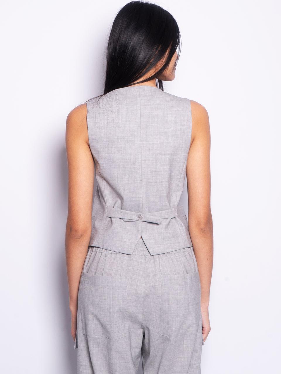 P.A.R.O.S.H. Gilet con Scollo a V Grigio Mélange Chiaro Prezzo Ridotto