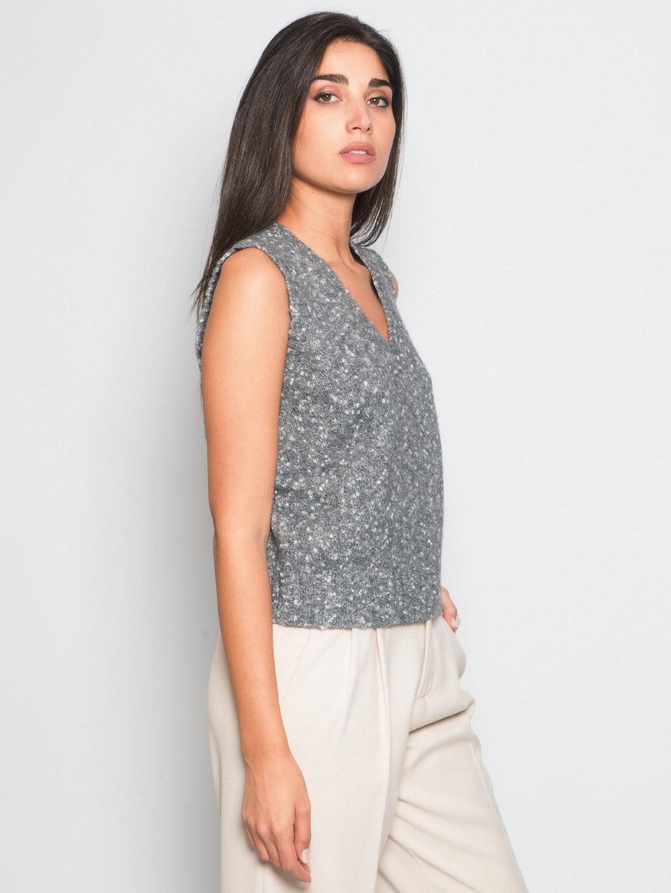 KANGRA Gilet con Scollo a V Grigio Convenienza
