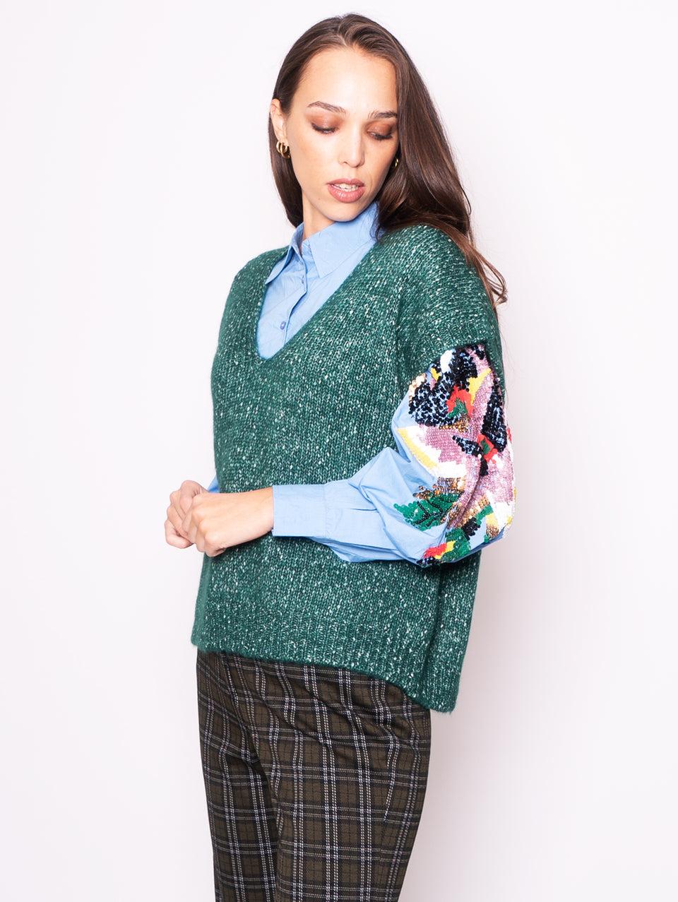 ESSENTIEL ANTWERP Gilet in Maglia Verde Offerta
