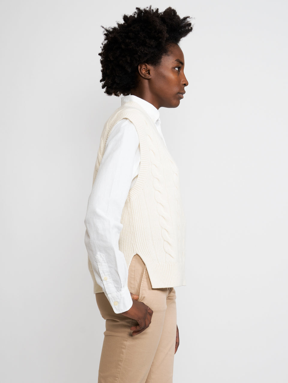 RALPH LAUREN Gilet a Trecce Scollo a V Bianco Online