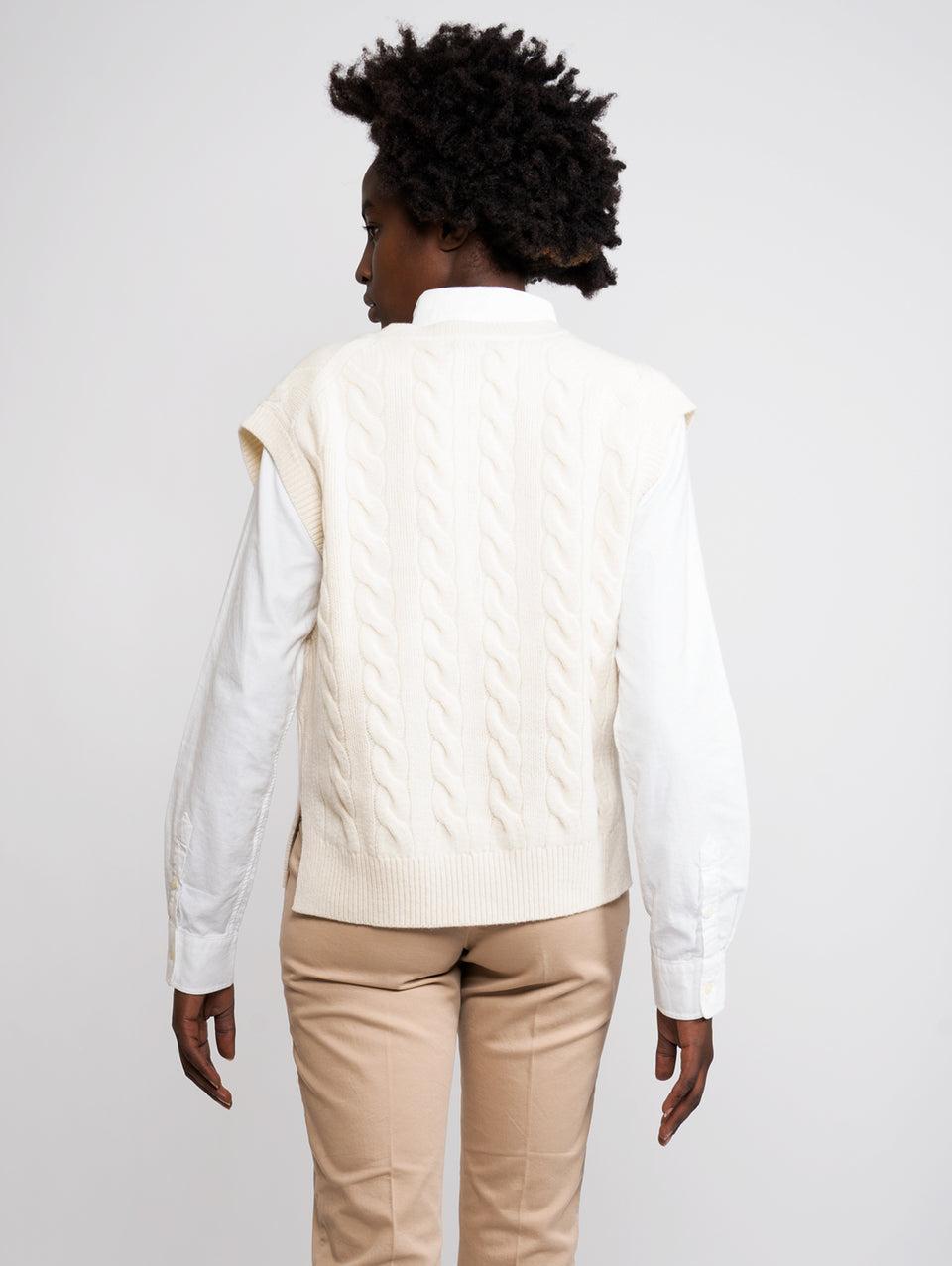 RALPH LAUREN Gilet a Trecce Scollo a V Bianco Online