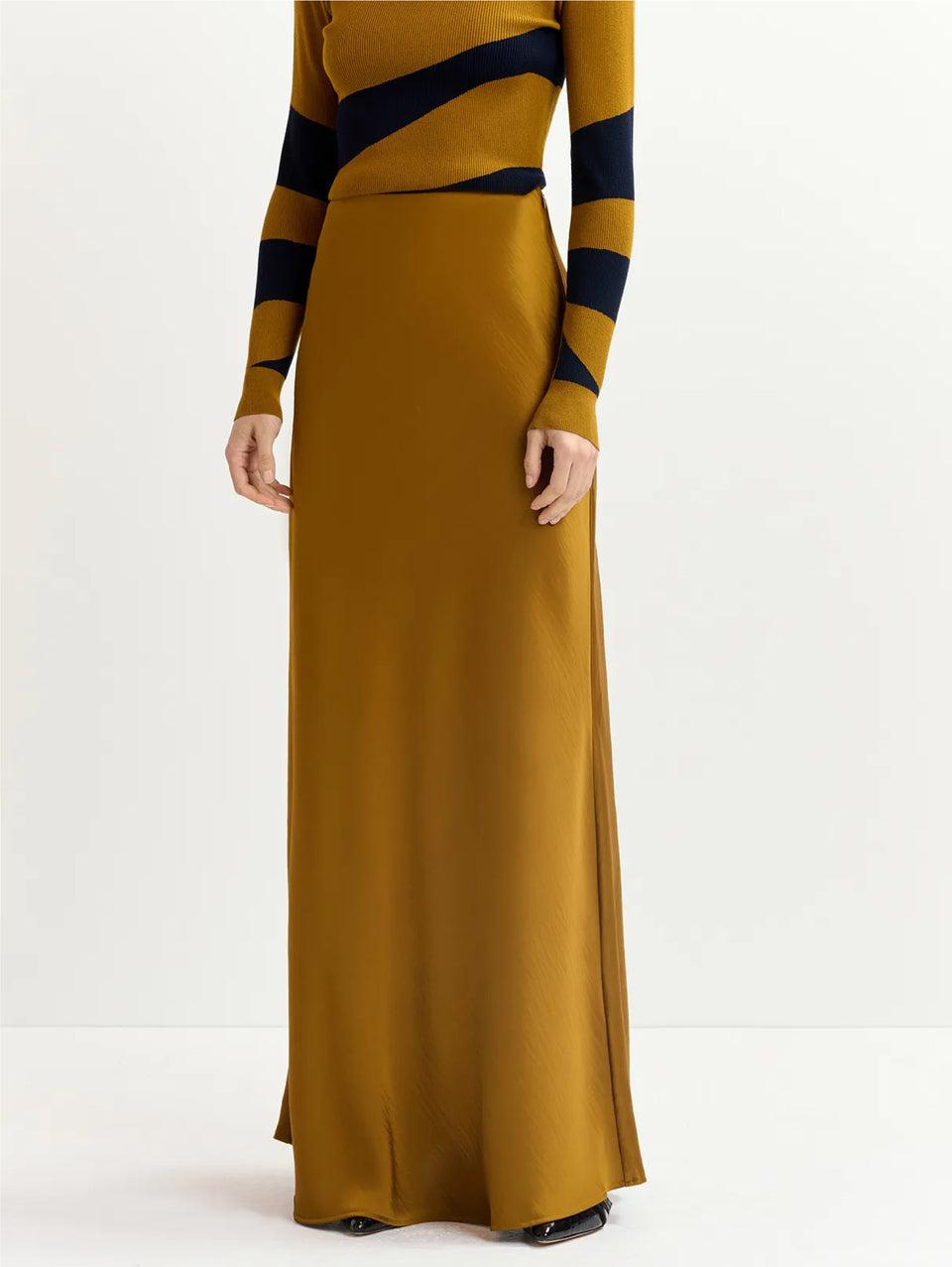 ESSENTIEL ANTWERP Gonna Lunga in Raso Bronzo Offerte