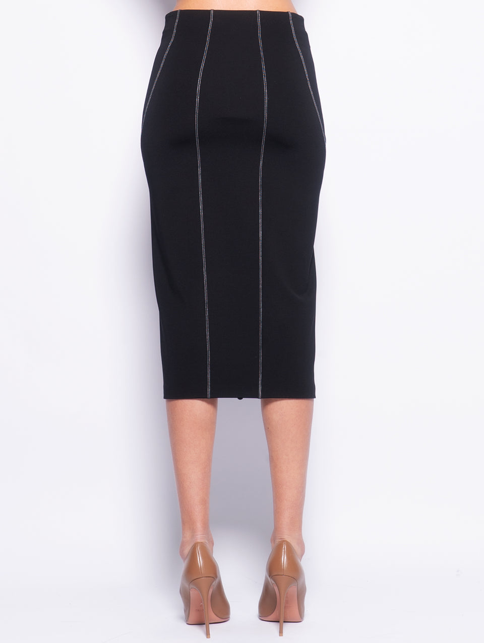 PINKO Gonna Longuette Effetto Scuba Nero Vendite Flash