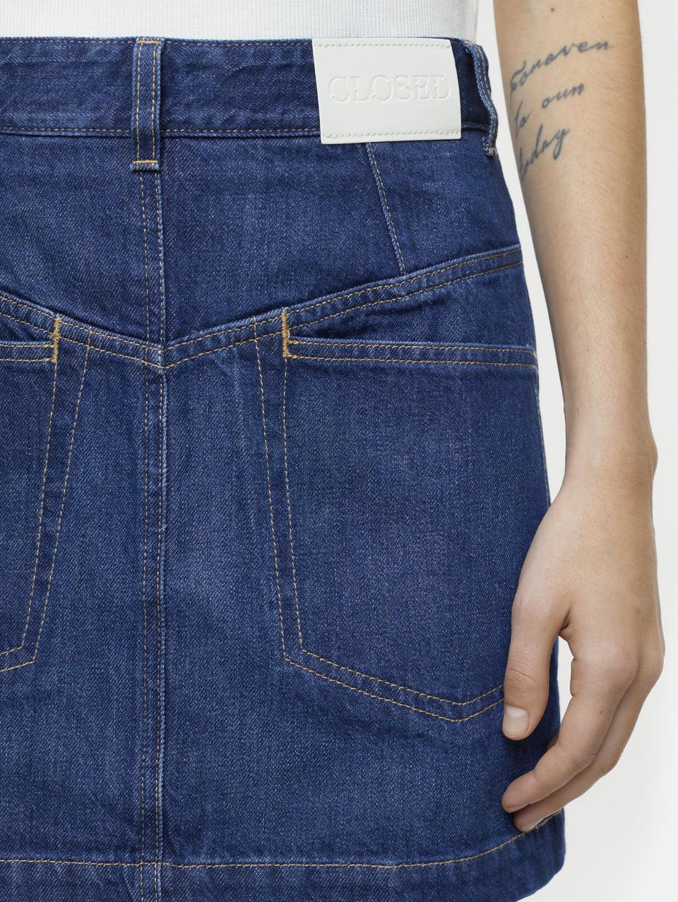 CLOSED Gonna Corta in Denim Blu In Saldo