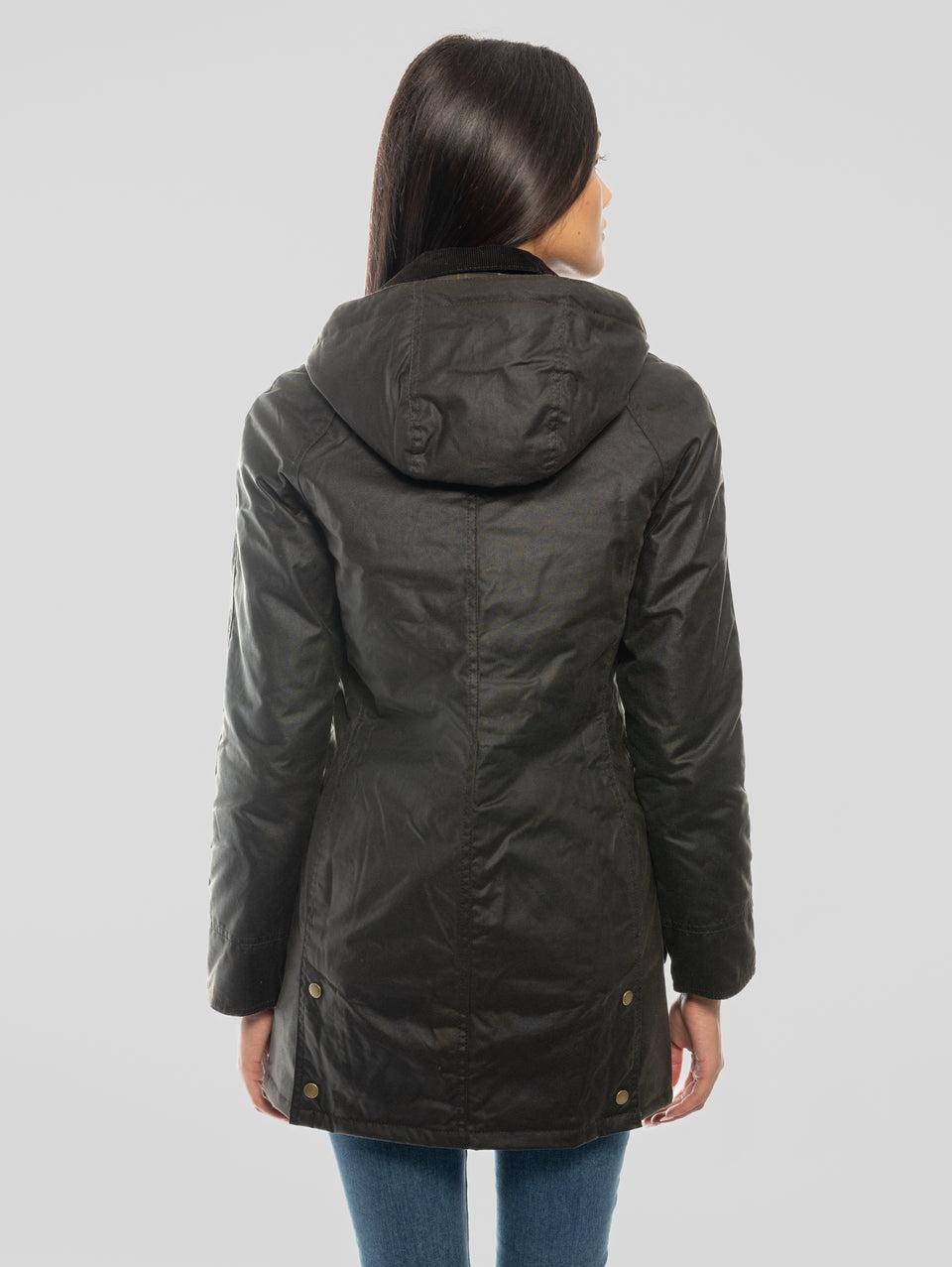 BARBOUR Giacca Bower Wax in Cotone Cerato Oliva Vendite stagionali
