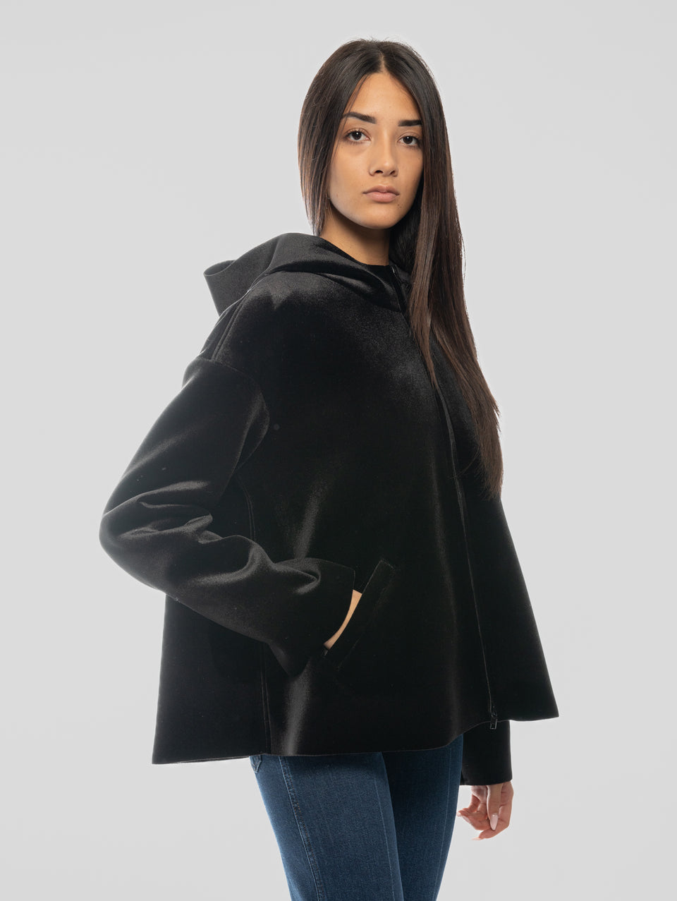 MAISON SECRÈTE Giubbino in Scuba Velour Nero Black Friday