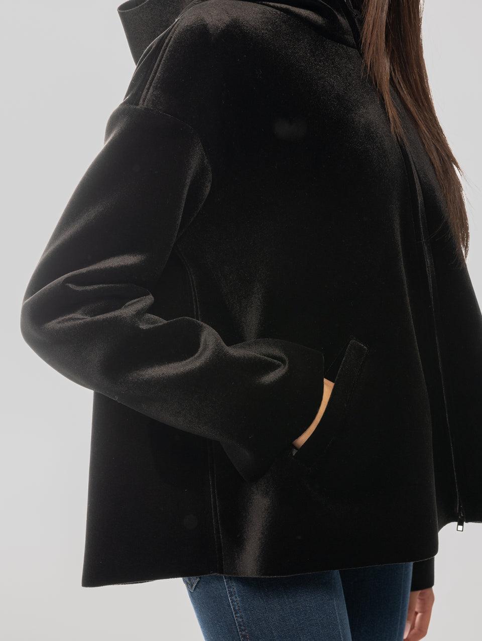 MAISON SECRÈTE Giubbino in Scuba Velour Nero Black Friday