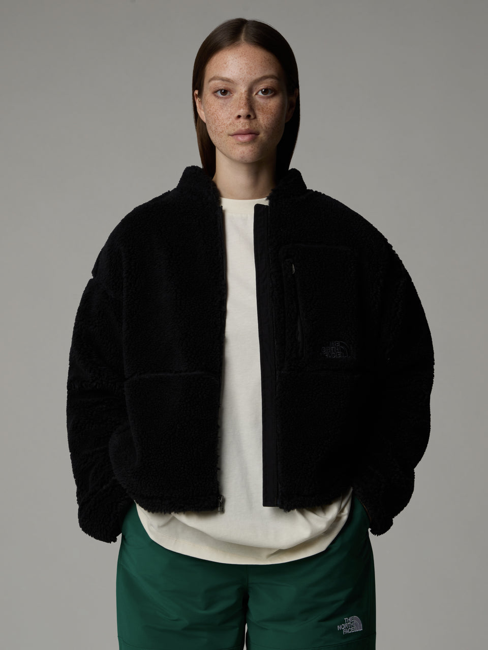 THE NORTH FACE Pile Extreme Donna a Pelo Lungo Nero Smaltimento dello stoccaggio