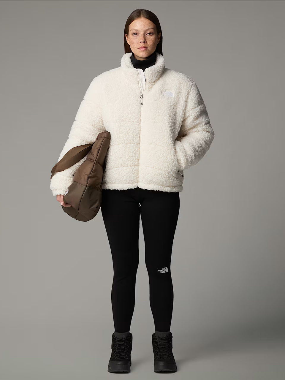 THE NORTH FACE Giacca in Pile a Pelo Lungo Bianco Vendita calda