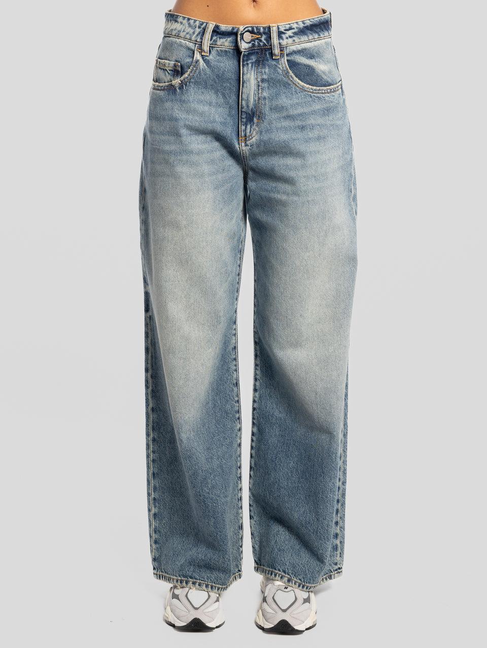 ICON DENIM Jeans Debby Wide Leg Lavaggio Medio Blu