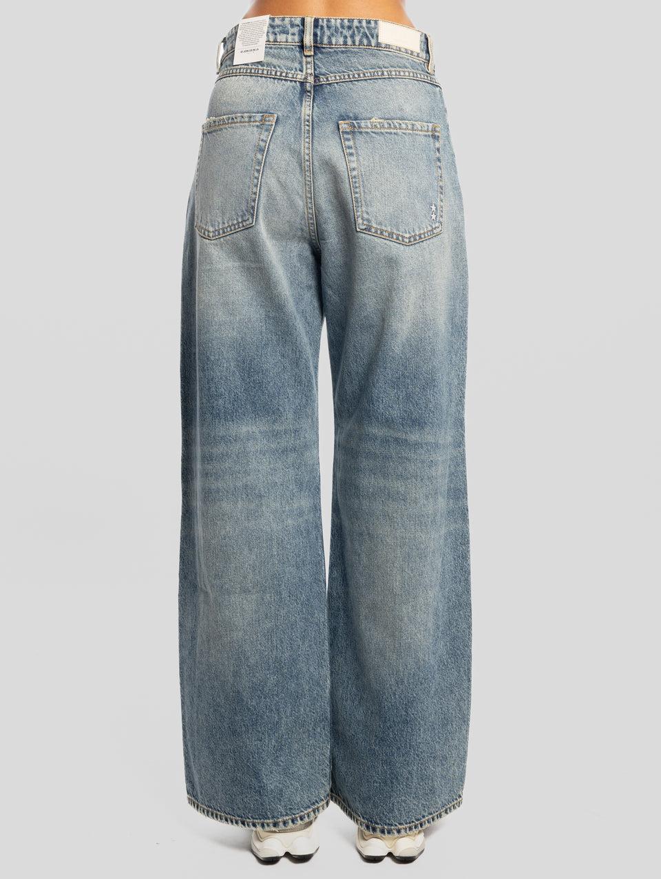 ICON DENIM Jeans Debby Wide Leg Lavaggio Medio Blu Online Outlet