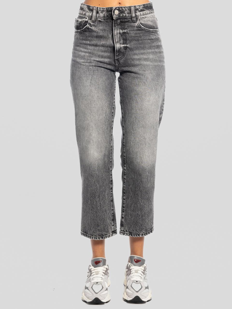 ICON DENIM Jeans Jill con Gamba Cropped Marmorizzato Nero Lightning offer