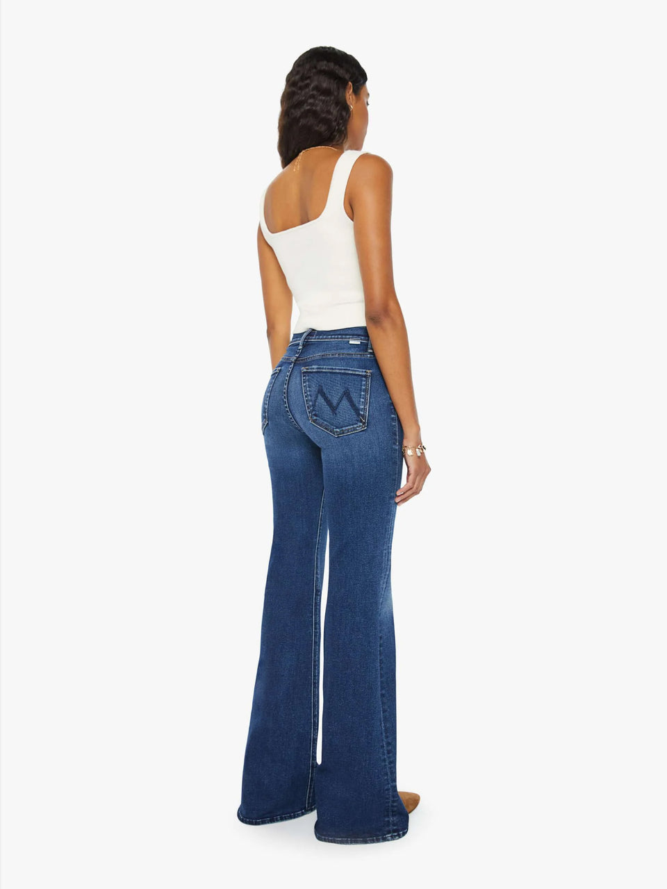 MOTHER Jeans Vita Alta con Gamba Svasata Blu Bestseller
