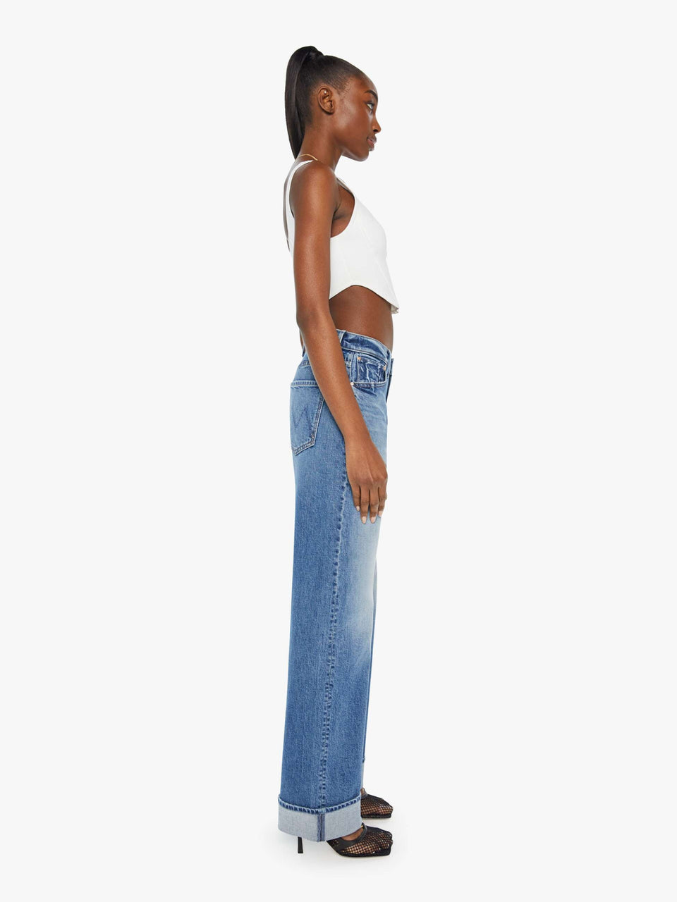 MOTHER Jeans Vita Bassa Blu Medio Offerte stagionali