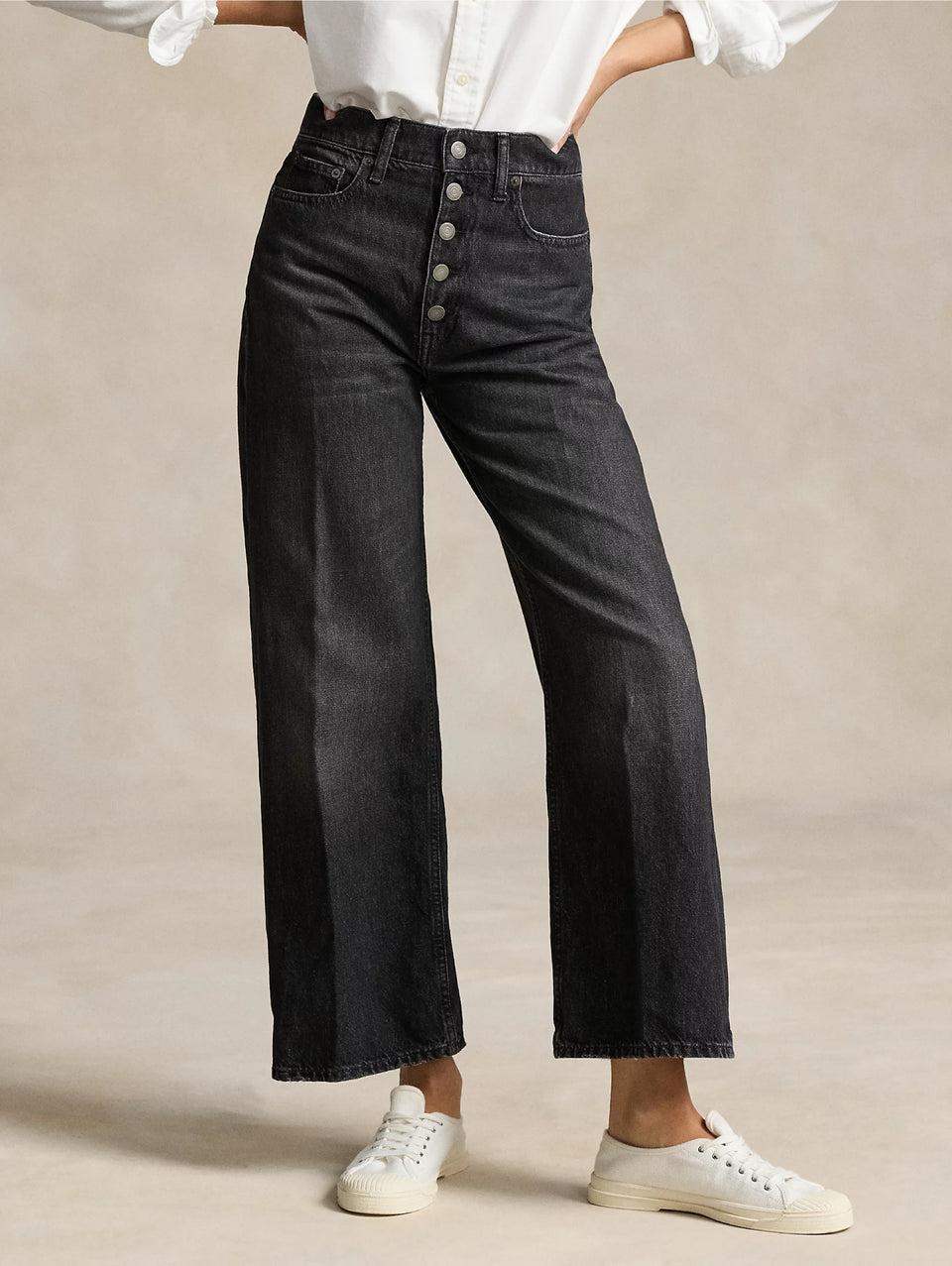 RALPH LAUREN Jeans in Cotone Egiziano Cropped Grigio