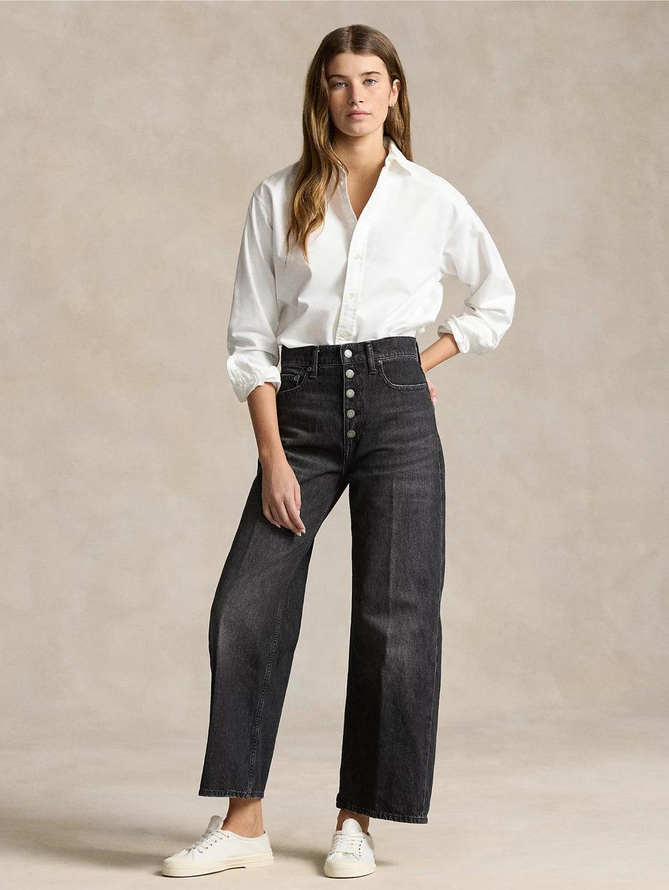 RALPH LAUREN Jeans in Cotone Egiziano Cropped Grigio Super Saving Price