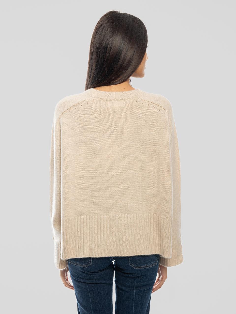 NOTSHY Maglia Girocollo con Spacchi Beige Ultimi due giorni