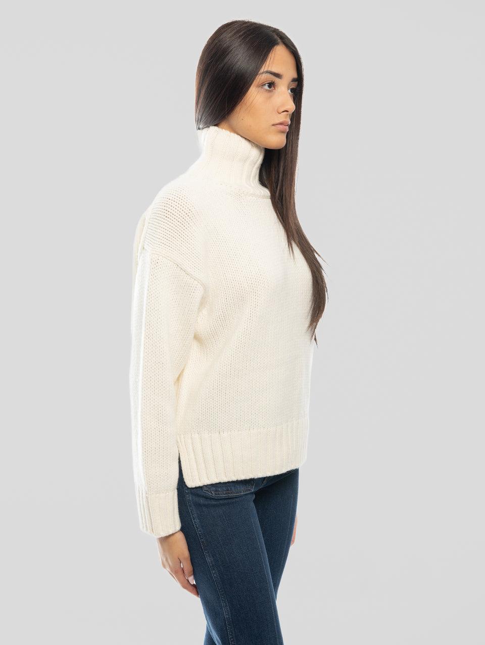 CLOSED Maglia a Trecce con Collo Alto Avorio Fino al 60% di sconto