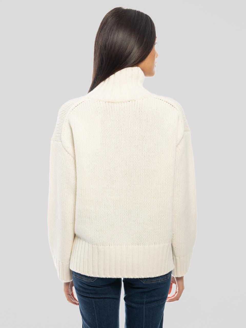 CLOSED Maglia a Trecce con Collo Alto Avorio Fino al 60% di sconto