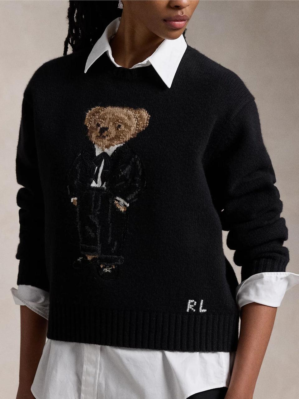RALPH LAUREN Maglione Polo Bear con Smoking Nero Fino al 65% di sconto