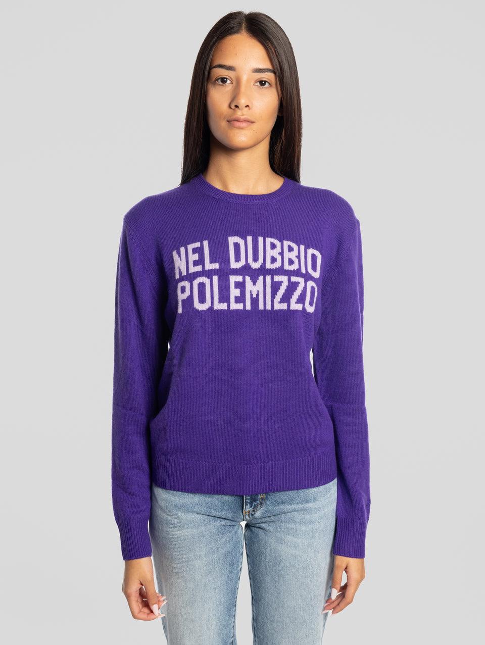 MC2 SAINT BARTH Maglione Nel Dubbio Polemizzo Girocollo Viola Sostegno trimestrale