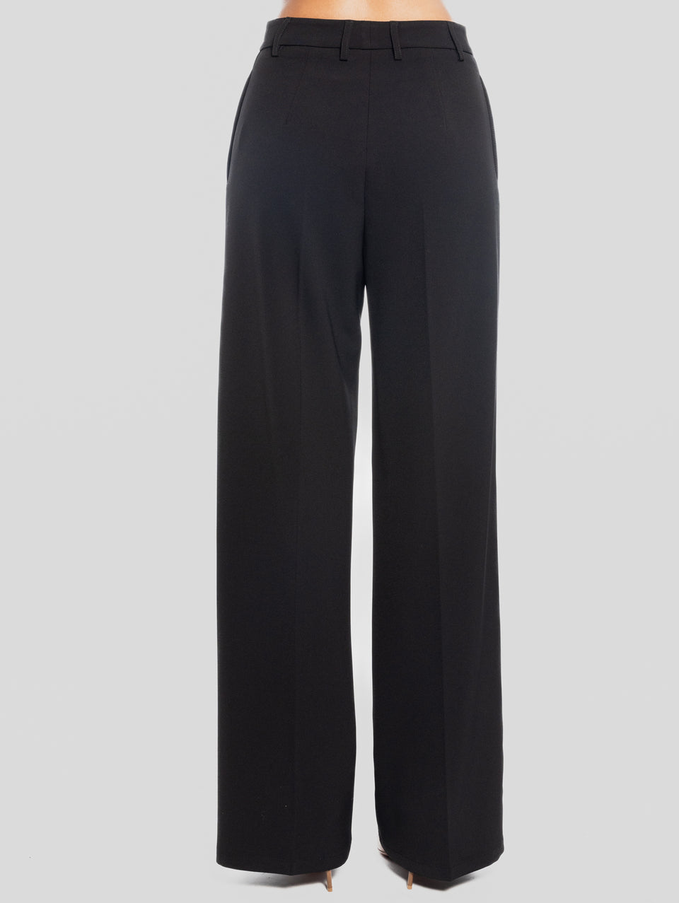 MAISON SECRÈTE Pantaloni Palazzo in Crepe Nero Duty-free