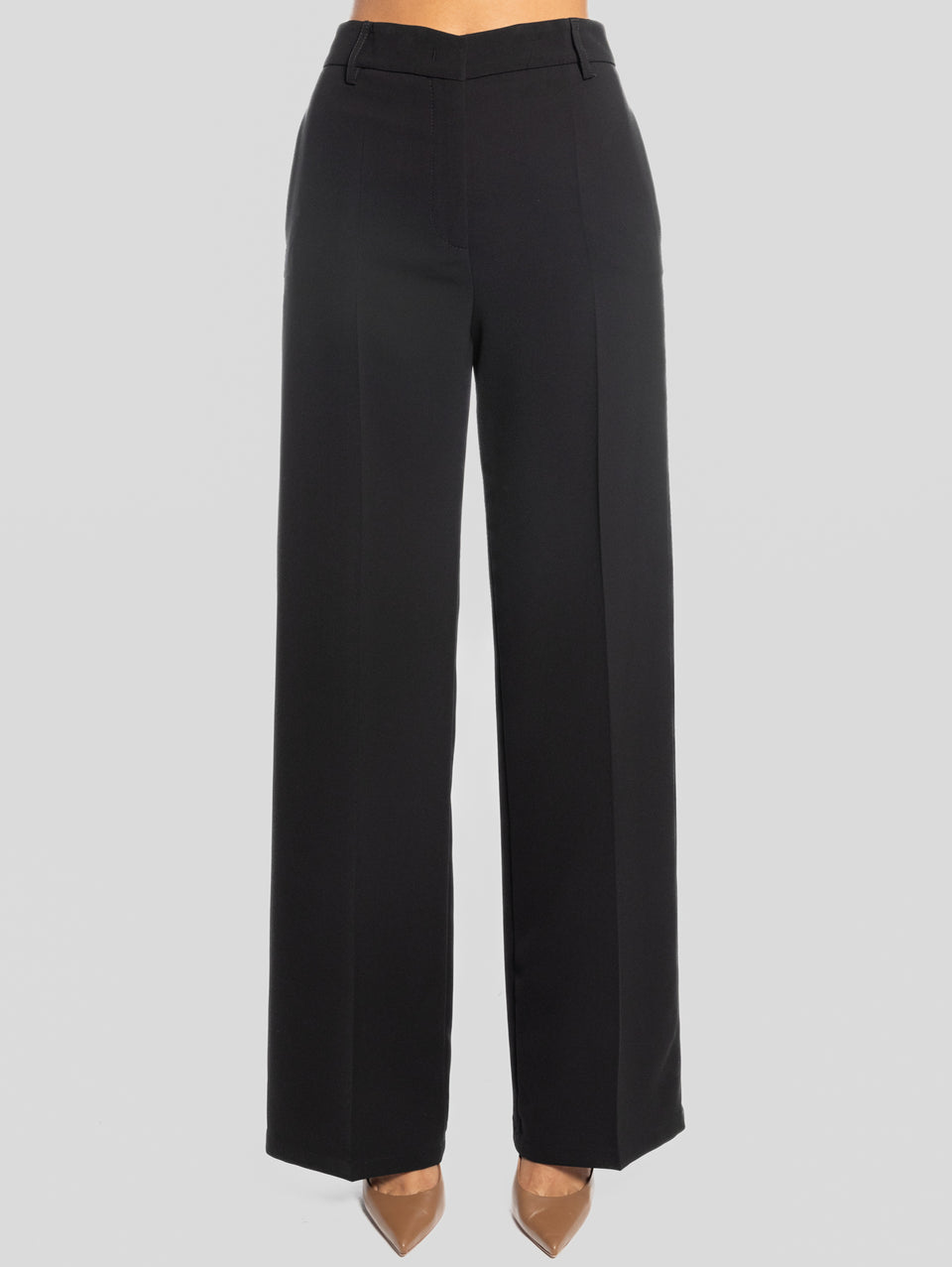 MAISON SECRÈTE Pantaloni Palazzo in Cady Nero Sconti questo mese