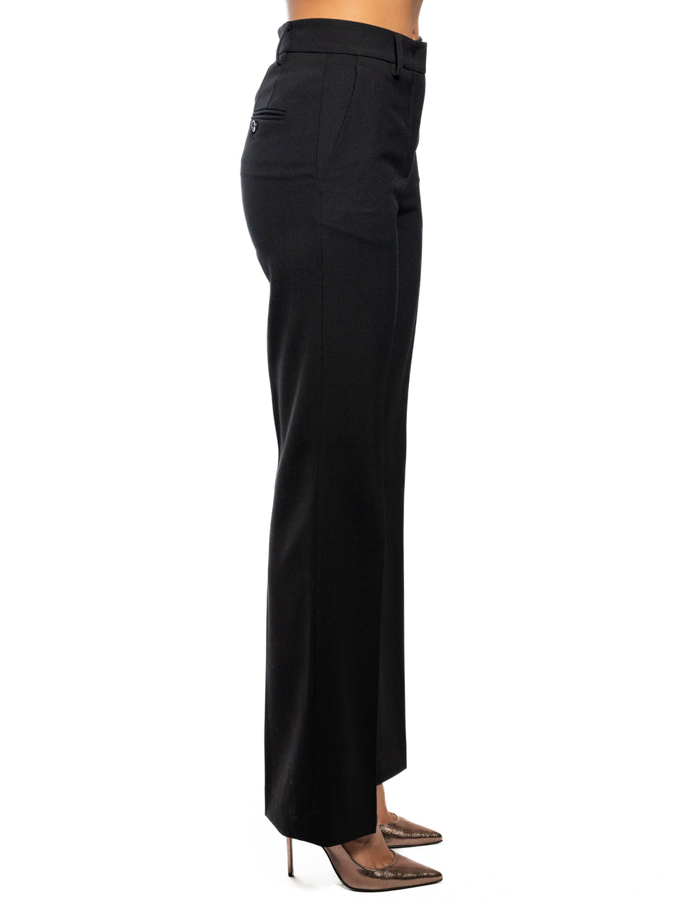 PINKO Pantaloni in Twill Dritti Nero Nuovo