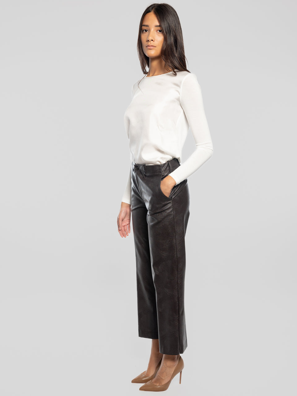 KILTIE Pantaloni in Similpelle Borgogna Vendita