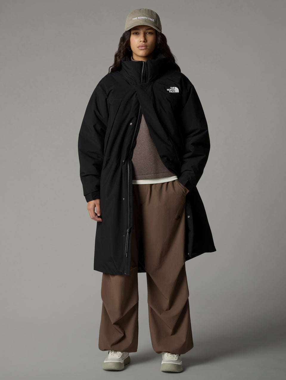 THE NORTH FACE Parka Lungo Imbottito con Cappuccio Nero Qualità Garantita
