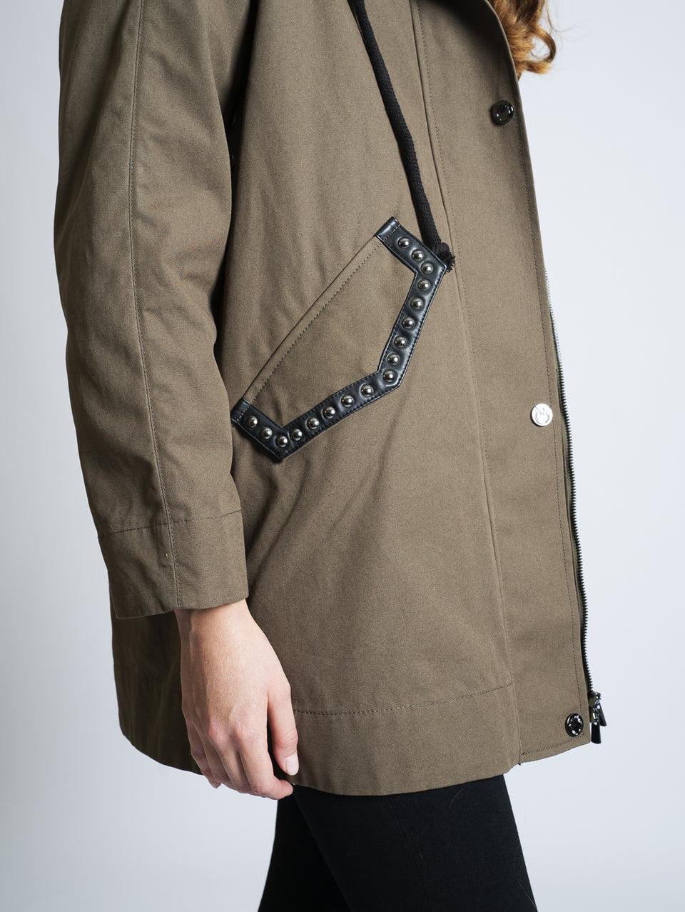 PINKO Parka con Imbottitura Removibile Verde Promozione Limitata
