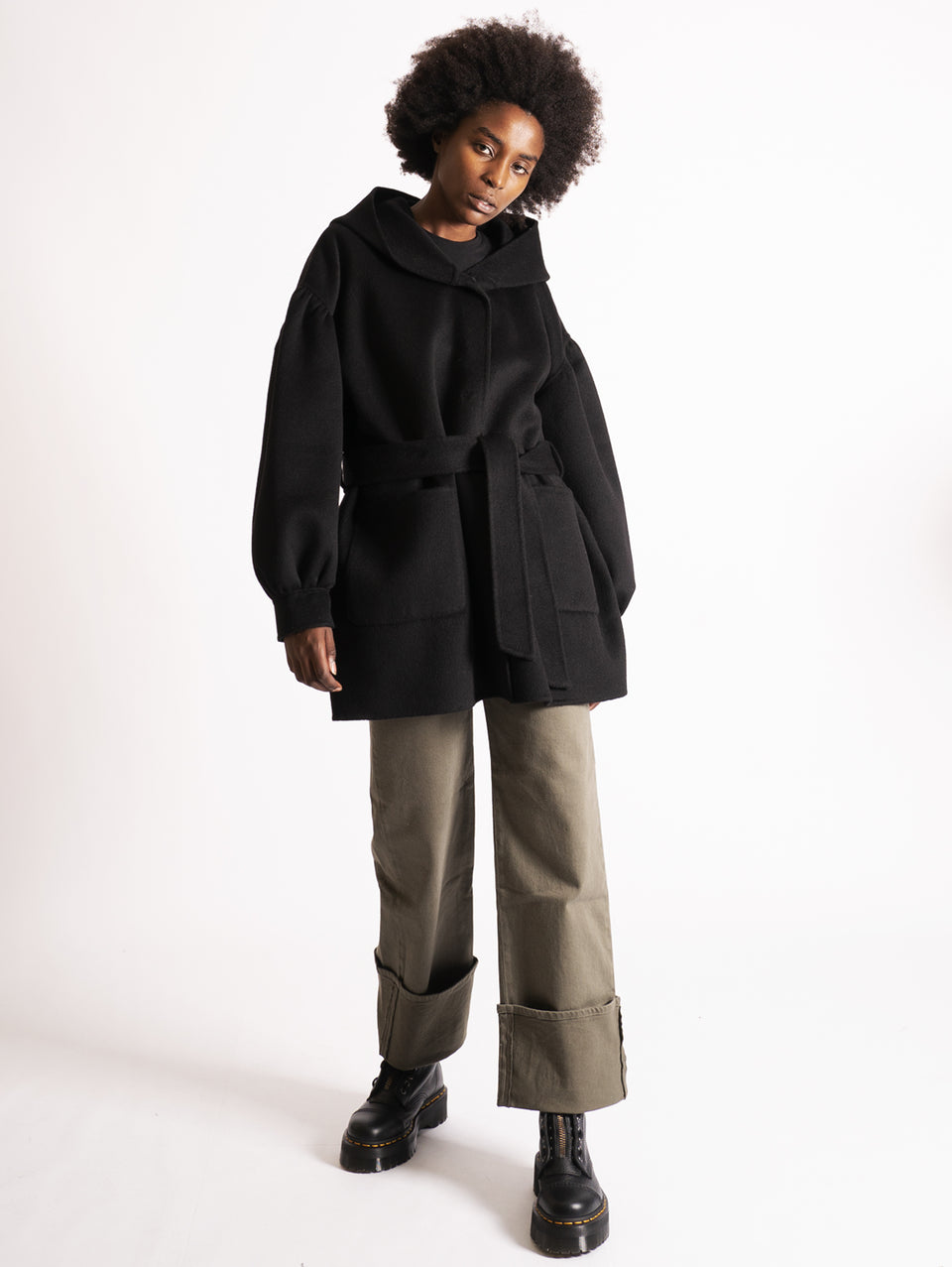 P.A.R.O.S.H. Parka in Doppio di Lana Nero Affare Del Giorno